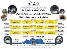 اطلاع نگاشت : آخرین وضعیت پروژه احداث تونل شمالي وليعصر (عج) گردنه حیران و راههای طرفین در محور اردبیل – آستارا